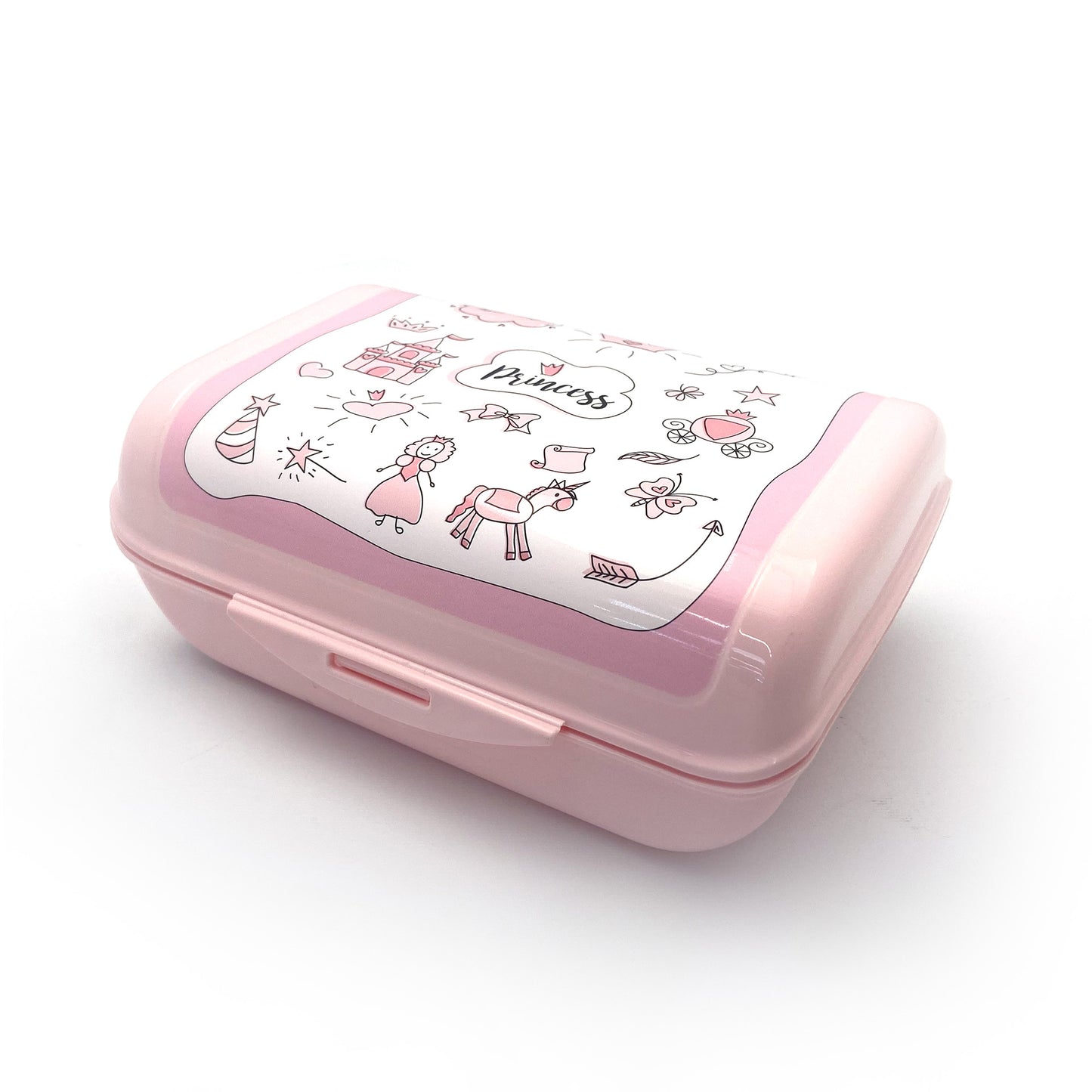 Lunch box porta merenda, rettangolare, design principesse, 1.47l