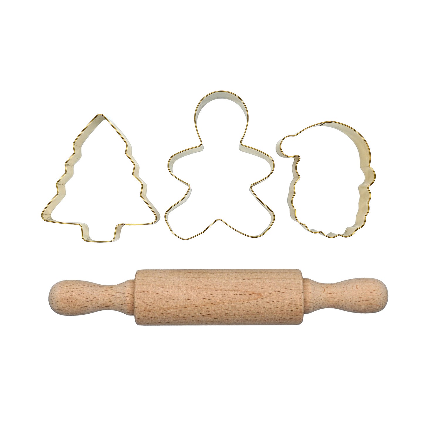 Set di 3 Tagliabiscotti e mattarello