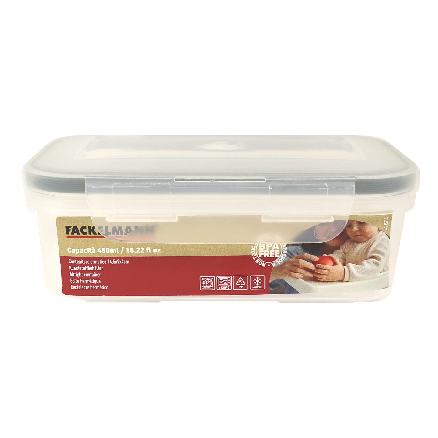 Contenitore ermetico, rettangolare, 450ml 14,5x9x4 cm, Fackelmann