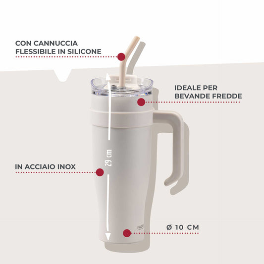 Borraccia termica XXL, 1,2 l, beige