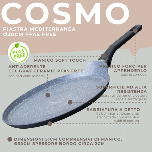 Piastra padella piana antiaderente, Linea Cosmo