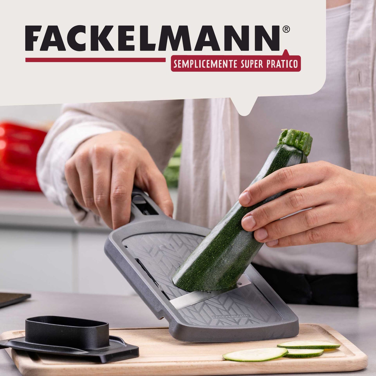 Affetta verdure Mandolina, regolabile, con para dito