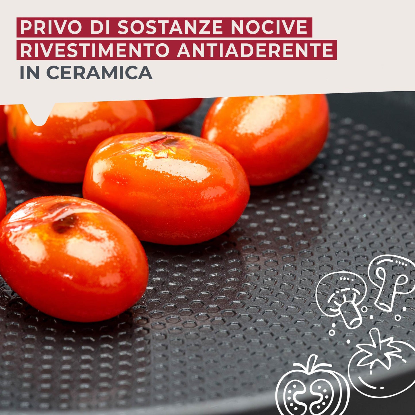 Padella Linea Statement Ø 28 cm – struttura a nido d'ape, alluminio riciclato, rivestimento antiaderente in ceramica, senza PFAS - Adatta all'induzione