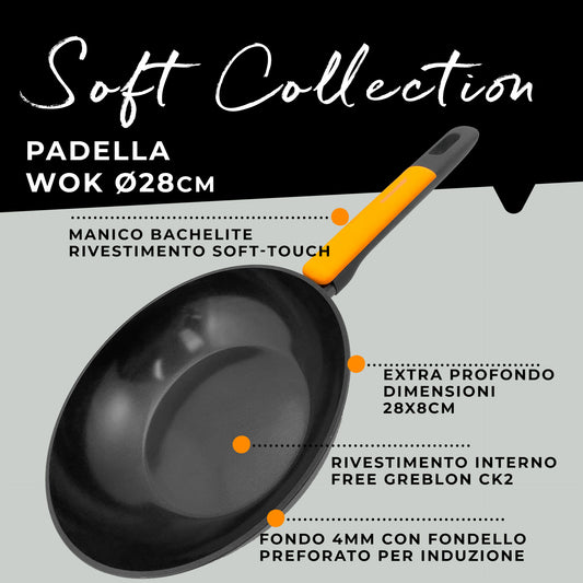 Padella Wok da 28 cm, Linea Soft Collection