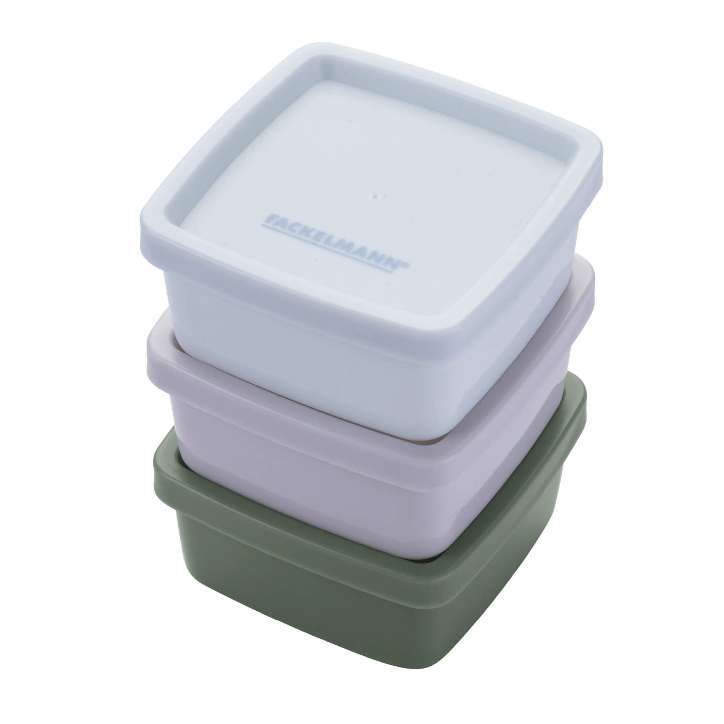 Set di 3 contenitori quadrati per snack, condimenti, spezie, frutta secca