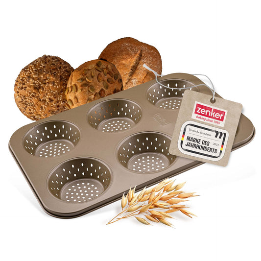 Teglia con 6 stampi forati per panini