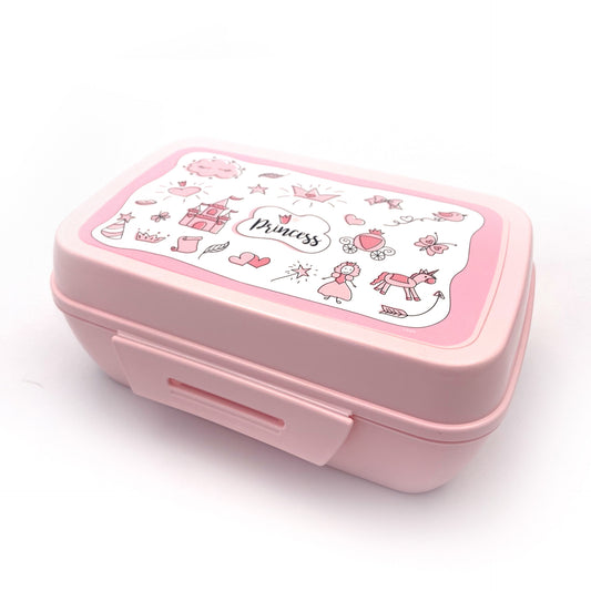 Lunch box porta merenda, rettangolare, design principesse