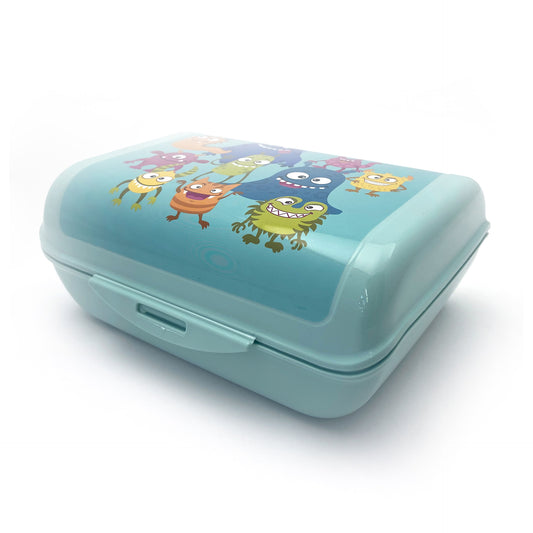 Lunch box porta merenda, rettangolare, design mostrini