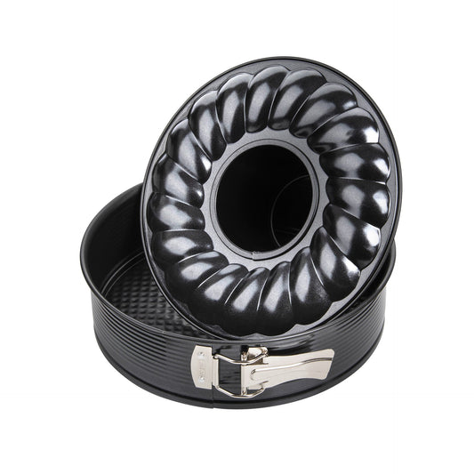 Tortiera apribile a 2 fondi con cerniera Ø24cm Linea Black Metallic