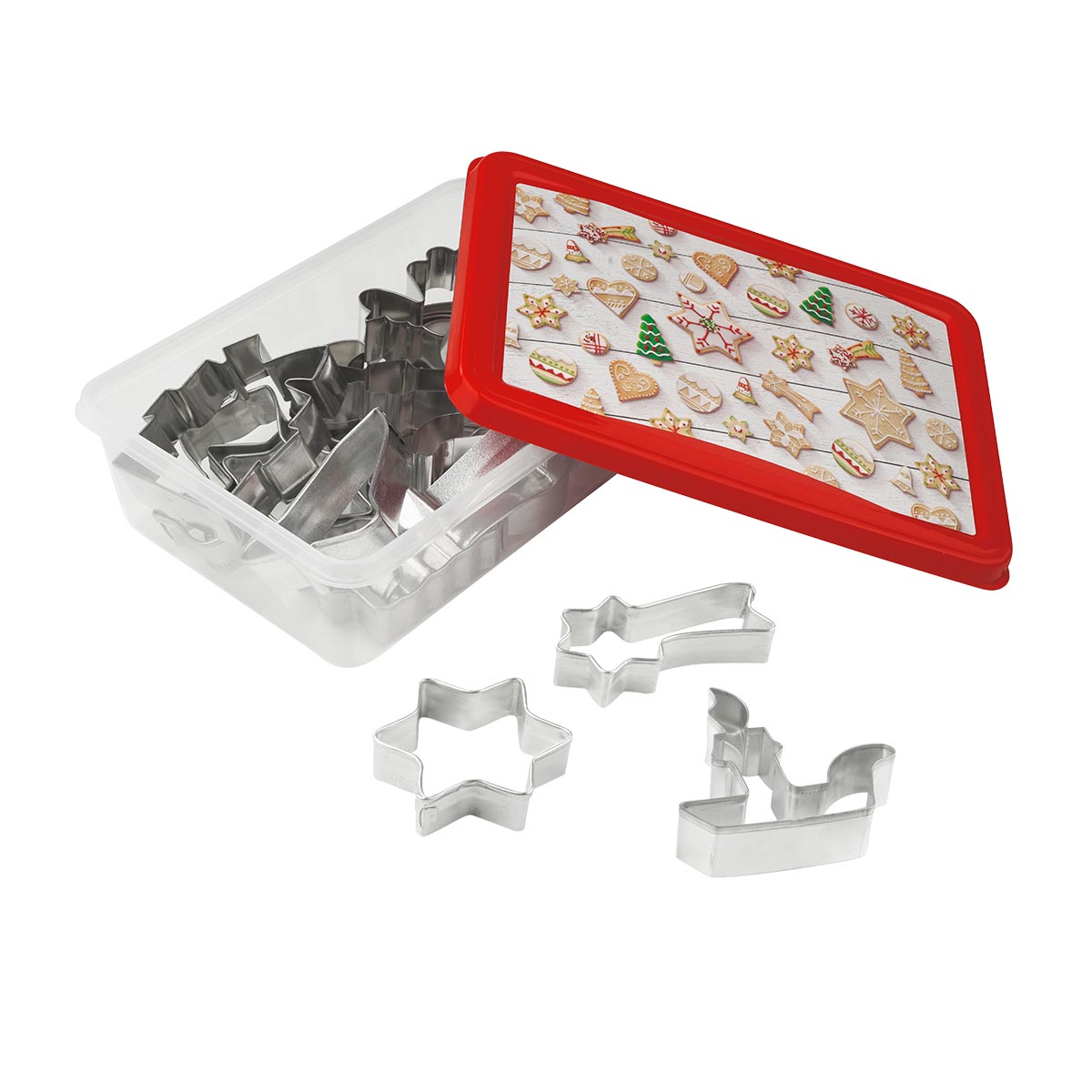 Scatola Set tagliabiscotti 18pz forme natalizie assortite