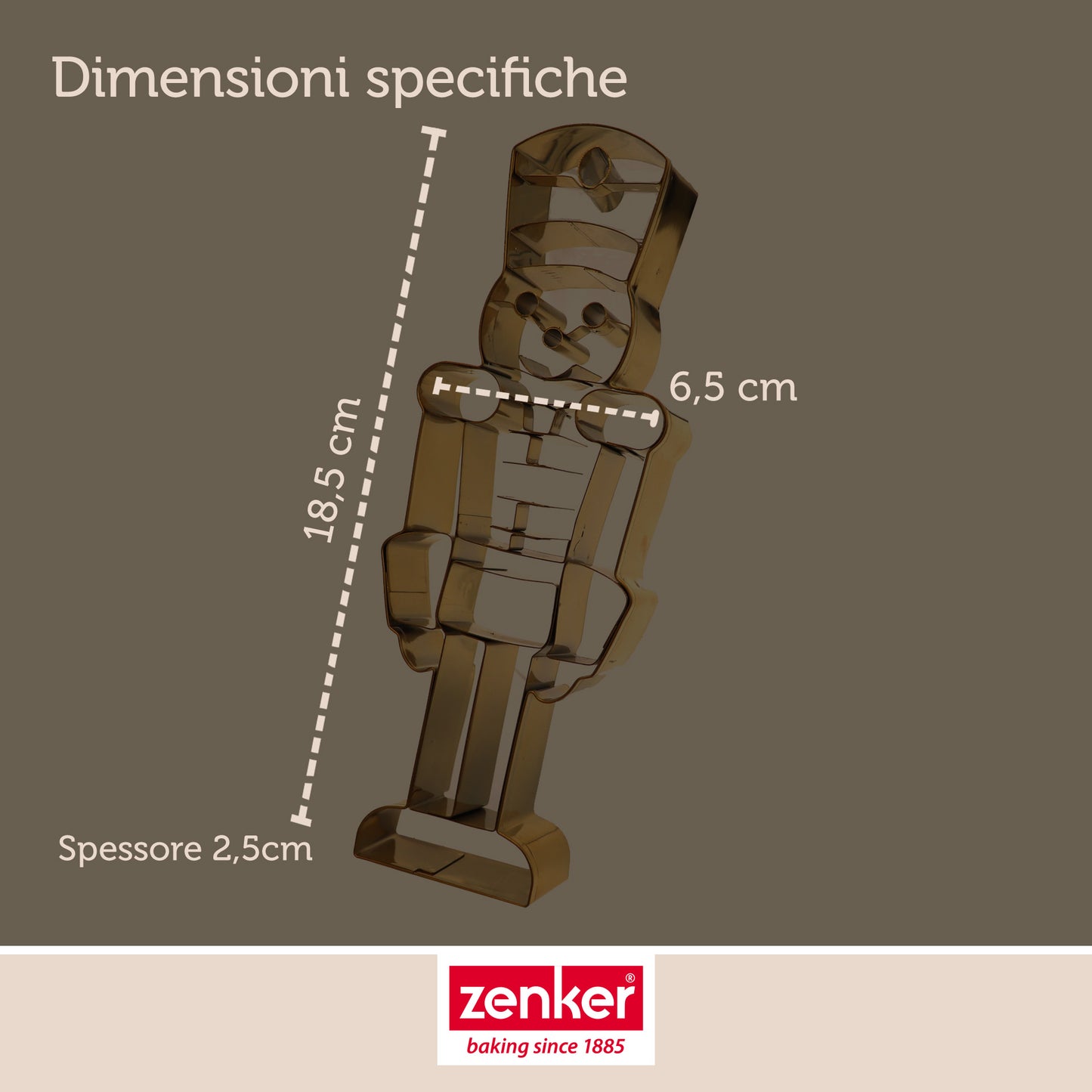 Taglia biscotti a forma Schiaccianoci, in acciaio inox