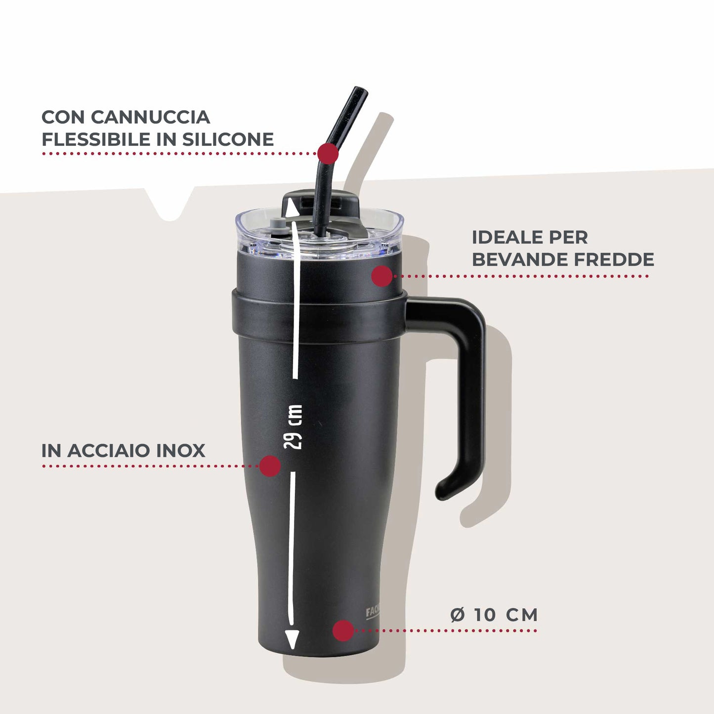 Borraccia termica XXL, 1,2 l, borraccia in acciaio inox, a doppia parete, isolata