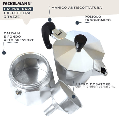 Caffettiera Moka per il caffè, 3 tazze