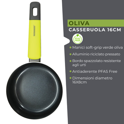 Casseruola in alluminio antiaderente, da 16 cm, Linea Oliva