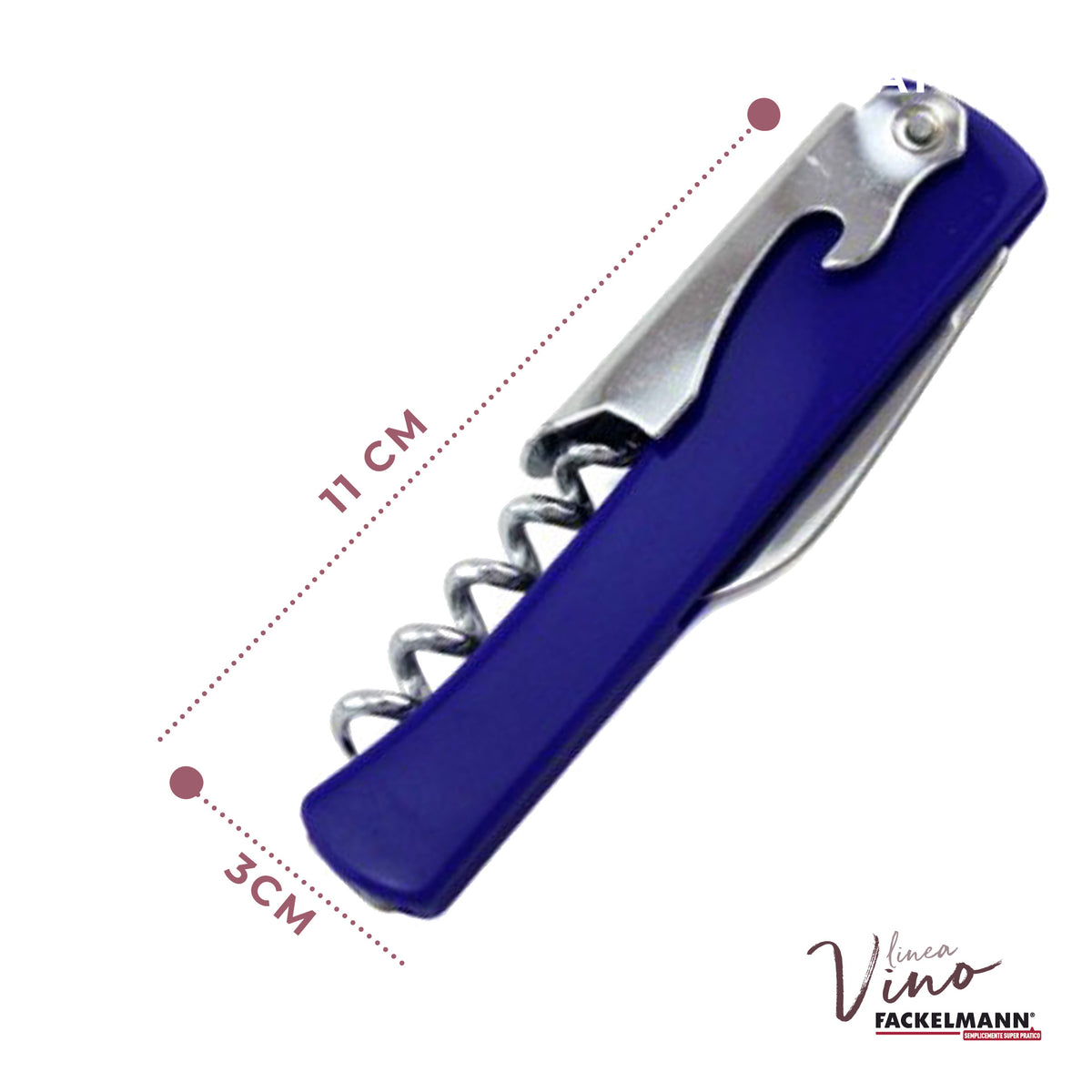 Cavatappi Sommelier con Coltellino, Levacapsule e Apribottiglie, Acciaio, Argento
