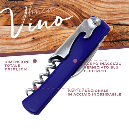 Cavatappi Sommelier con Coltellino, Levacapsule e Apribottiglie, Acciaio, Argento