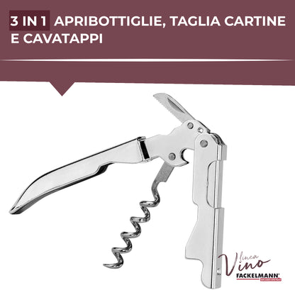 Cavatappi a doppia trazione in acciaio inossidabile