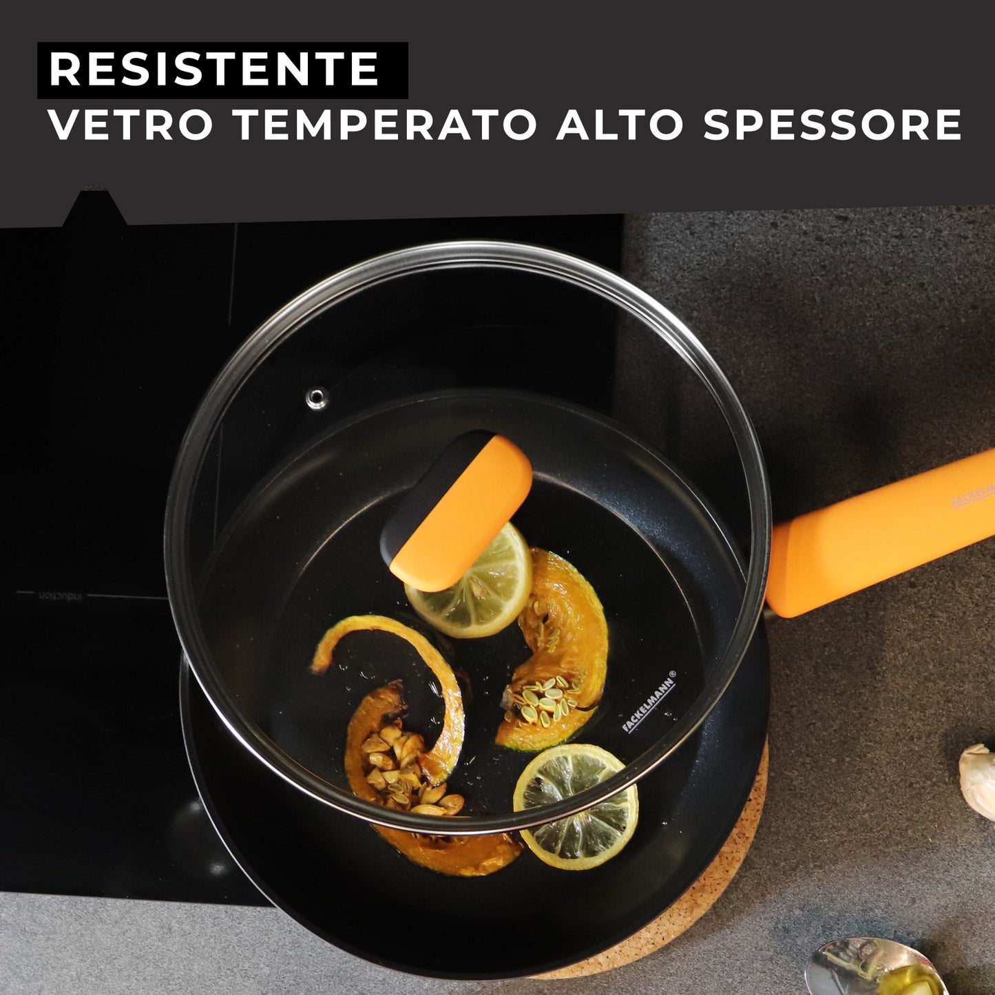 Coperchio in vetro temperato Ø20 cm,  Linea Soft Collection