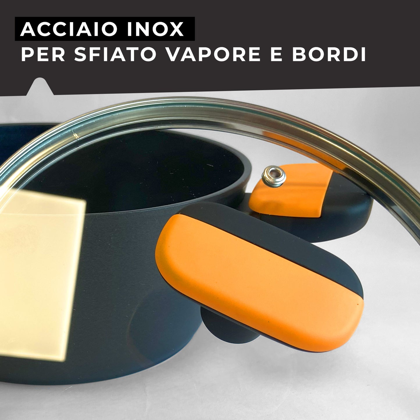 Coperchio in vetro temperato Ø20 cm,  Linea Soft Collection