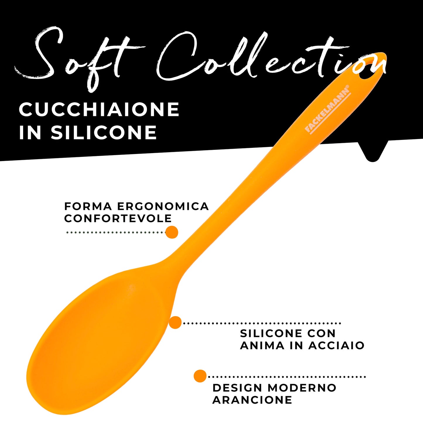 Cucchiaio da cucina in silicone, Linea Soft Collection, Fackelmann