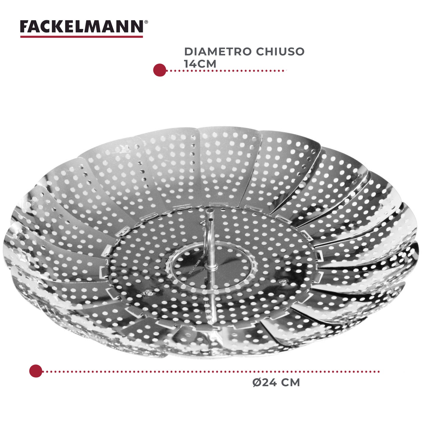 Cuociverdura a vapore in acciaio inossidabile, Fackelmann