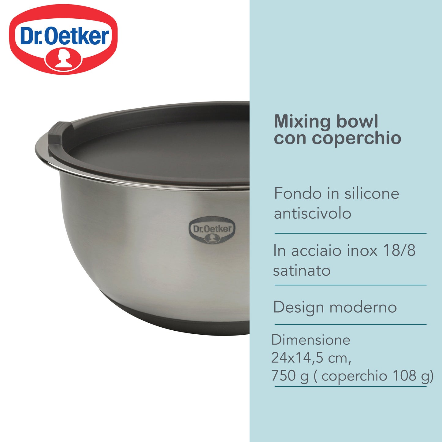 Ciotola in acciaio inox con coperchio