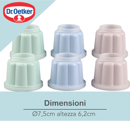 Set di 12 stampi per budino monoporzione, con coperchio