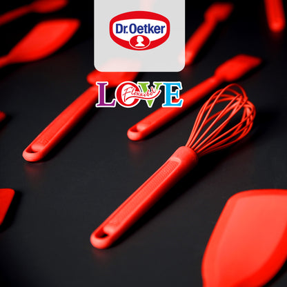 Set 4 Utensili da Cucina in Silicone Platinico – Cucchiaio, Spatola, Frusta e Pennello