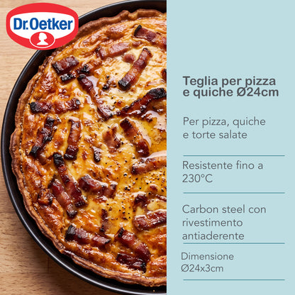 Teglia per pizza, acciaio al carbonio, 24x3 cm