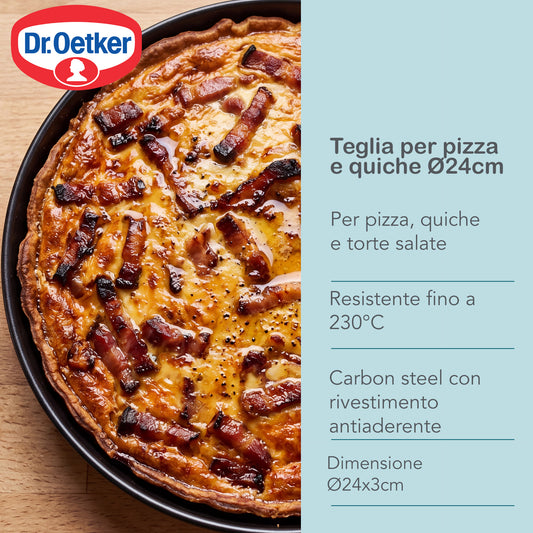 Teglia per pizza, acciaio al carbonio, 24x3 cm
