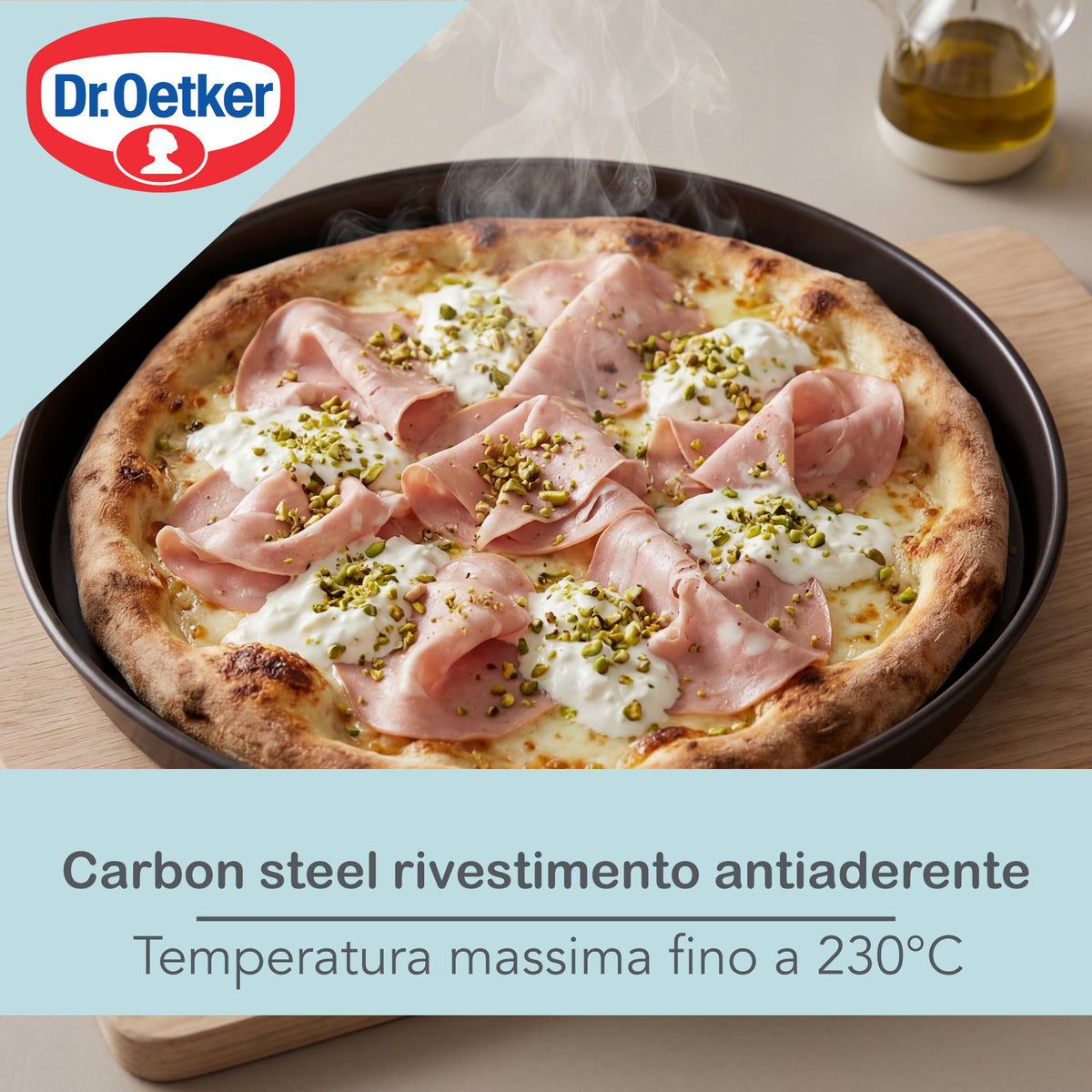 Teglia per pizza, acciaio al carbonio, 24x3 cm