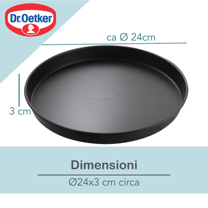 Teglia per pizza, acciaio al carbonio, 24x3 cm