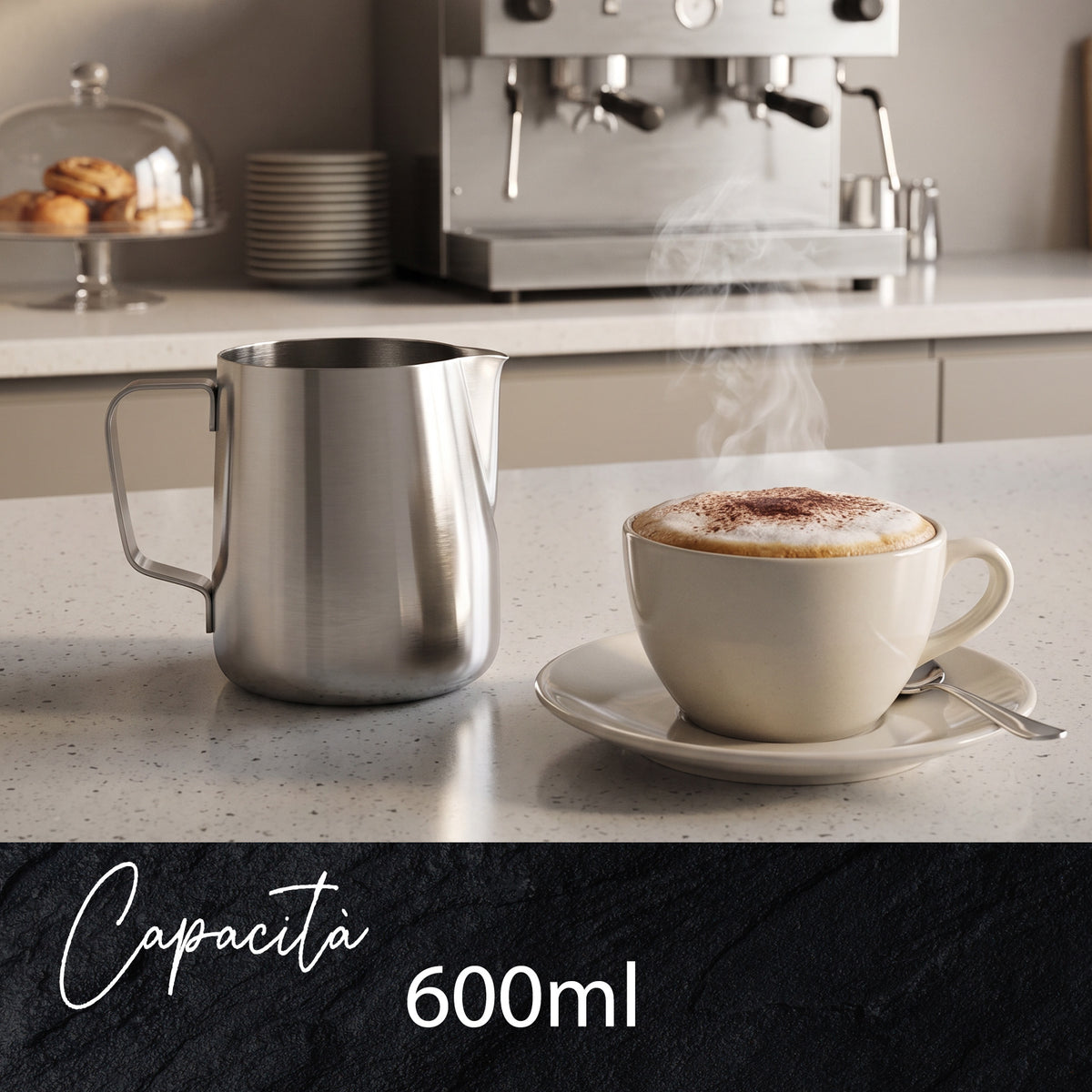 Bollilatte versa latte, in acciaio inox, 600 ml