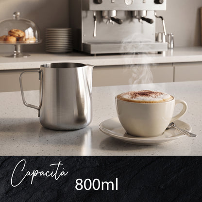 Bollilatte versa latte, in acciaio inox, 800 ml