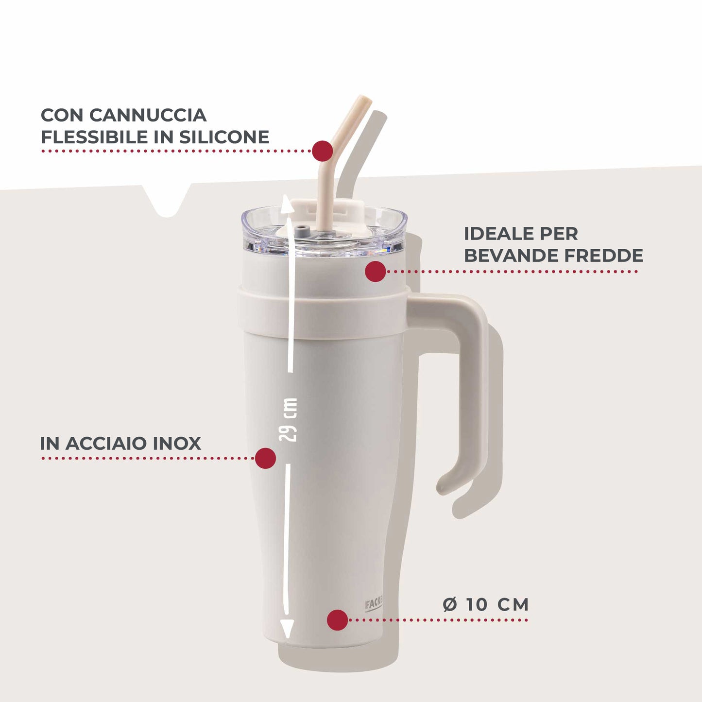 Borraccia termica XXL, 1,2 l, beige