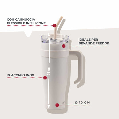 Borraccia termica XXL, 1,2 l, beige