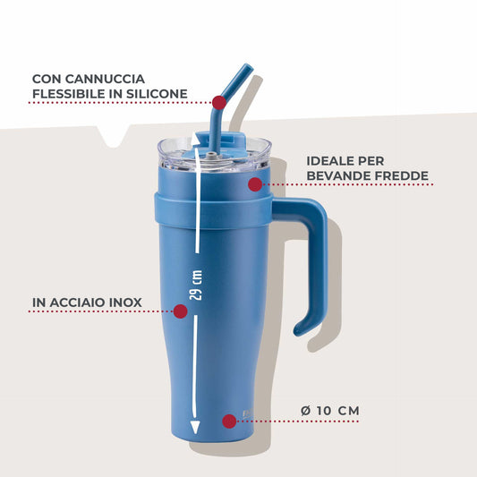 Borraccia termica XXL, 1,2 l, blu