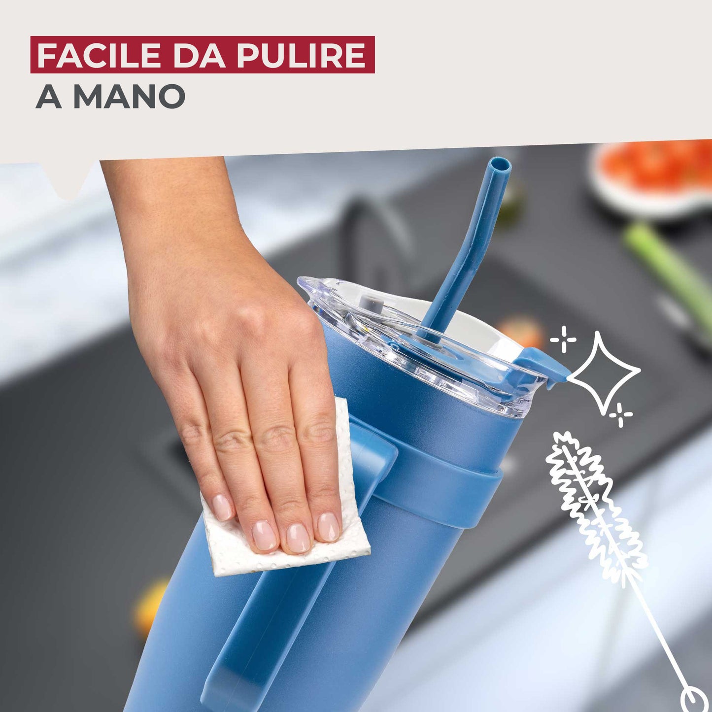 Borraccia termica XXL, 1,2 l, blu