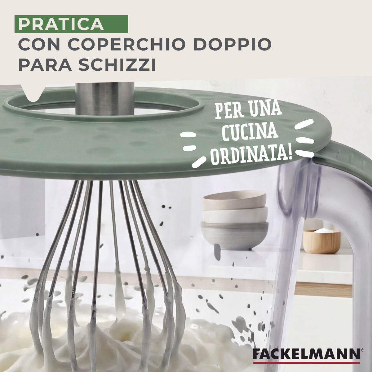 Caraffa Graduata per Mixer Ø18 cm – Contenitore con Doppio Coperchio e Scala ml/Cup