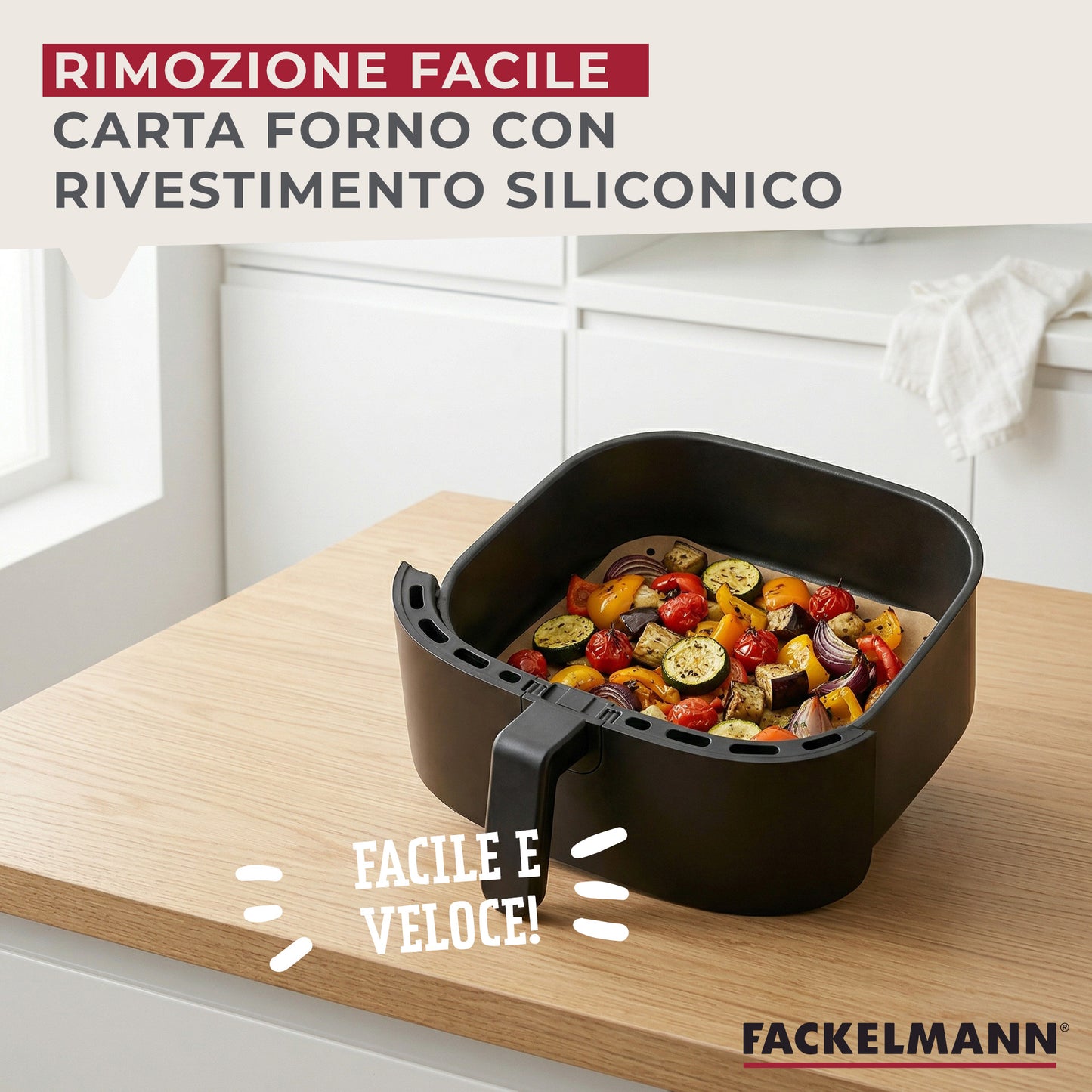Stampi per friggitrice in carta forata, 50 pezzi, 22 cm