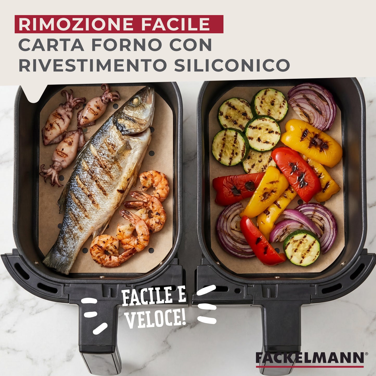 Stampi rettangolari per friggitrice in carta forata, 50 pezzi, 22x14 cm