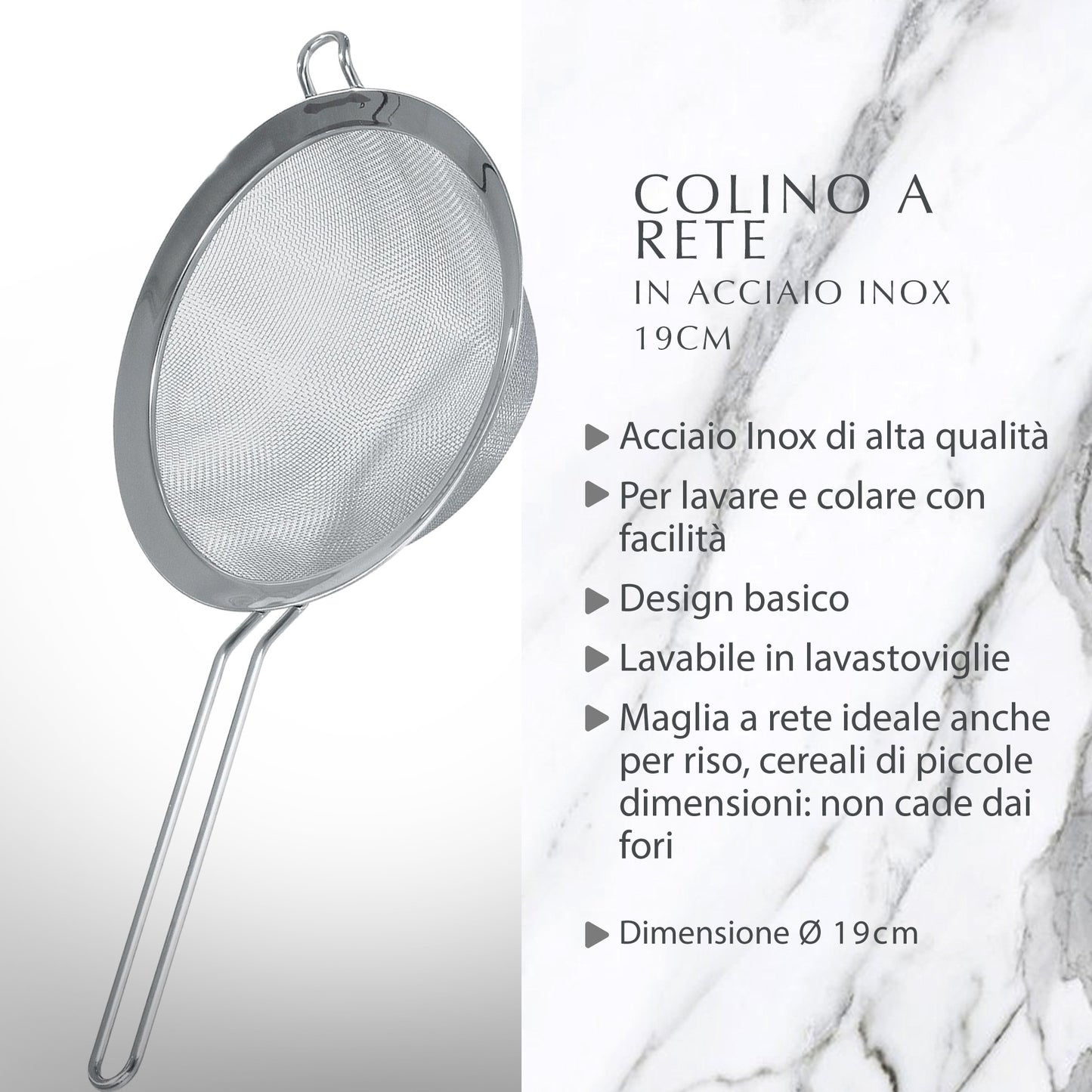 Colino in acciaio inox Ø15 cm