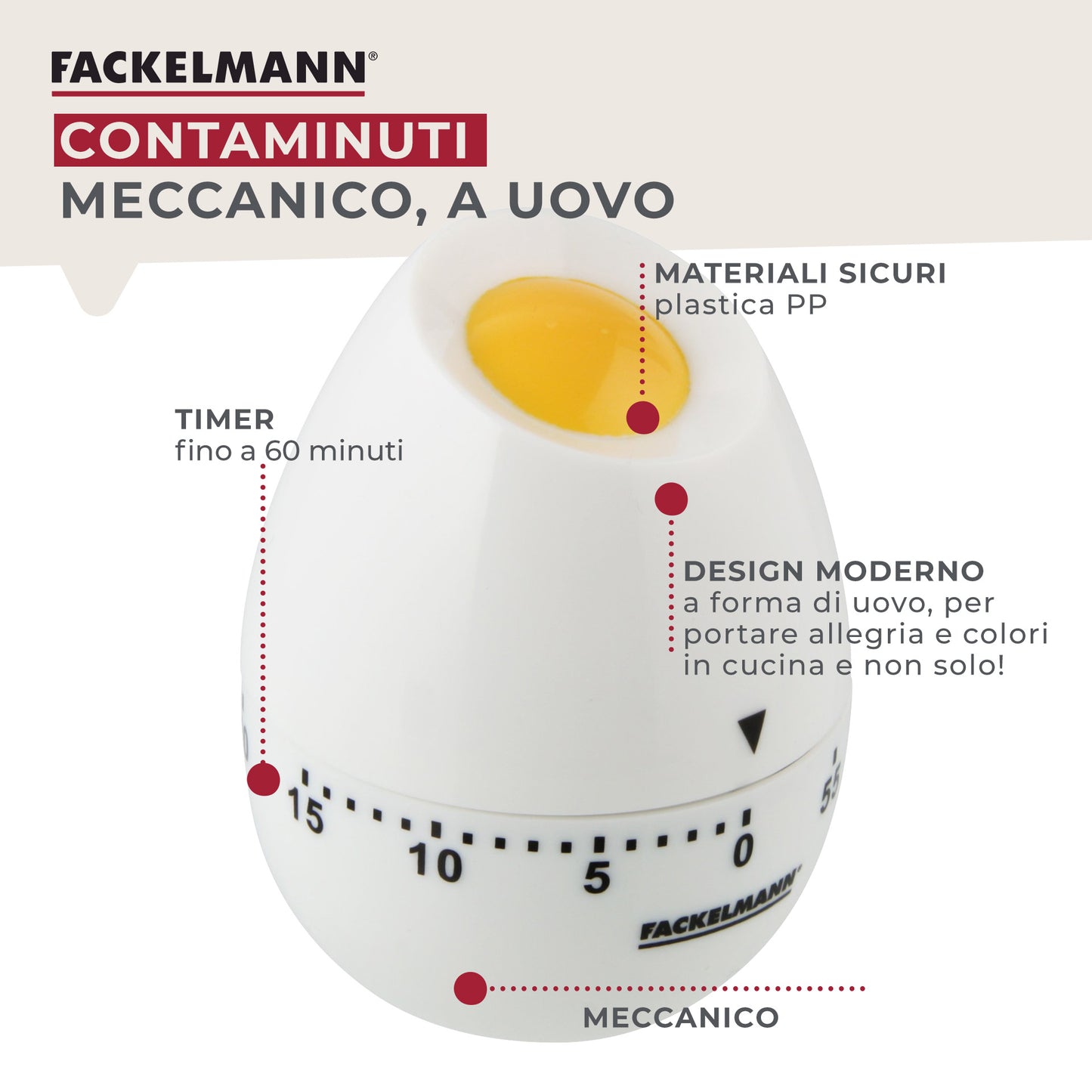 Contaminuti meccanico a forma di uovo