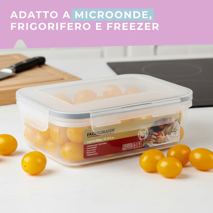 Contenitore ermetico, rettangolare, 900 ml, 17,5x11,5x4,5 cm
