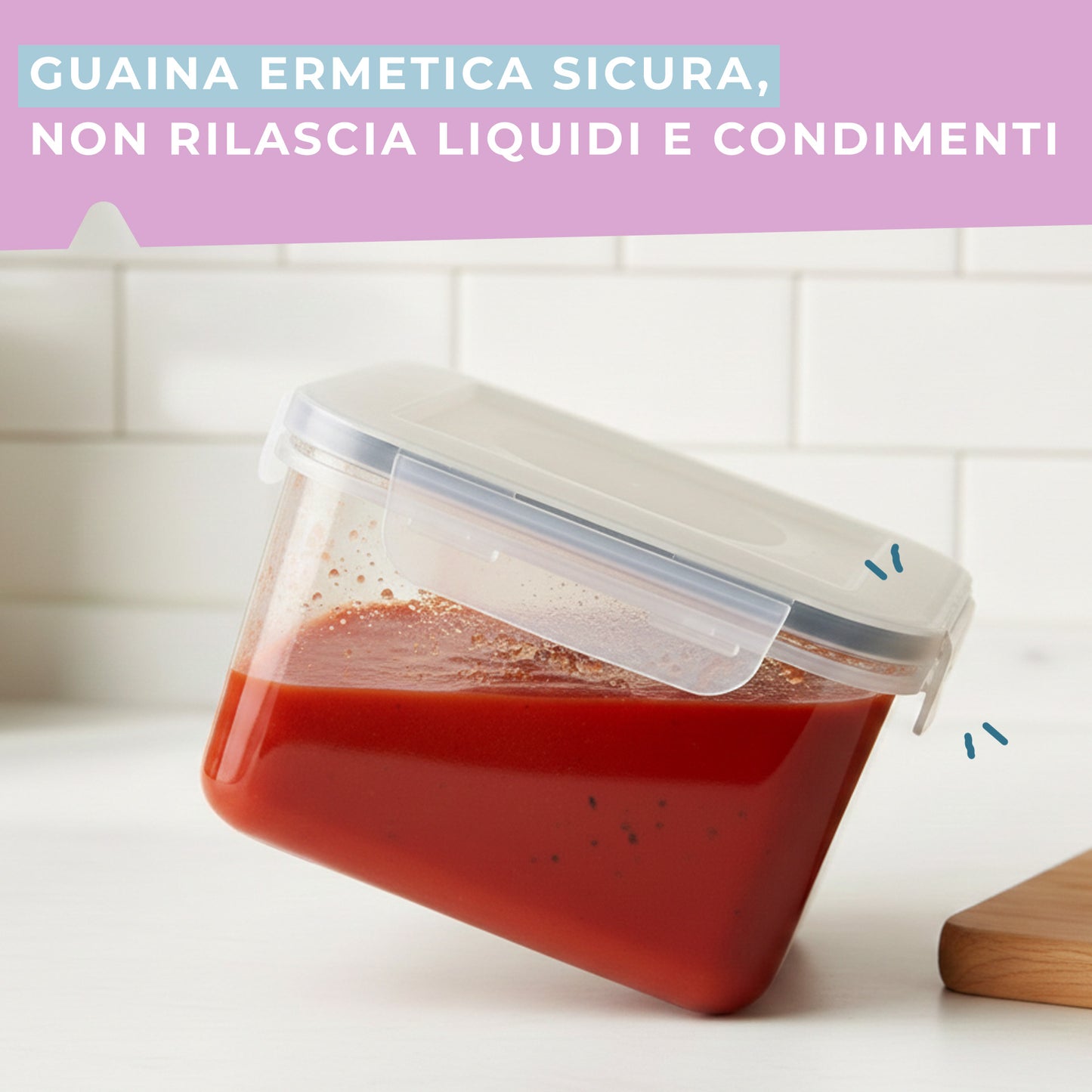 Contenitore ermetico, rettangolare, 900 ml, 17,5x11,5x4,5 cm