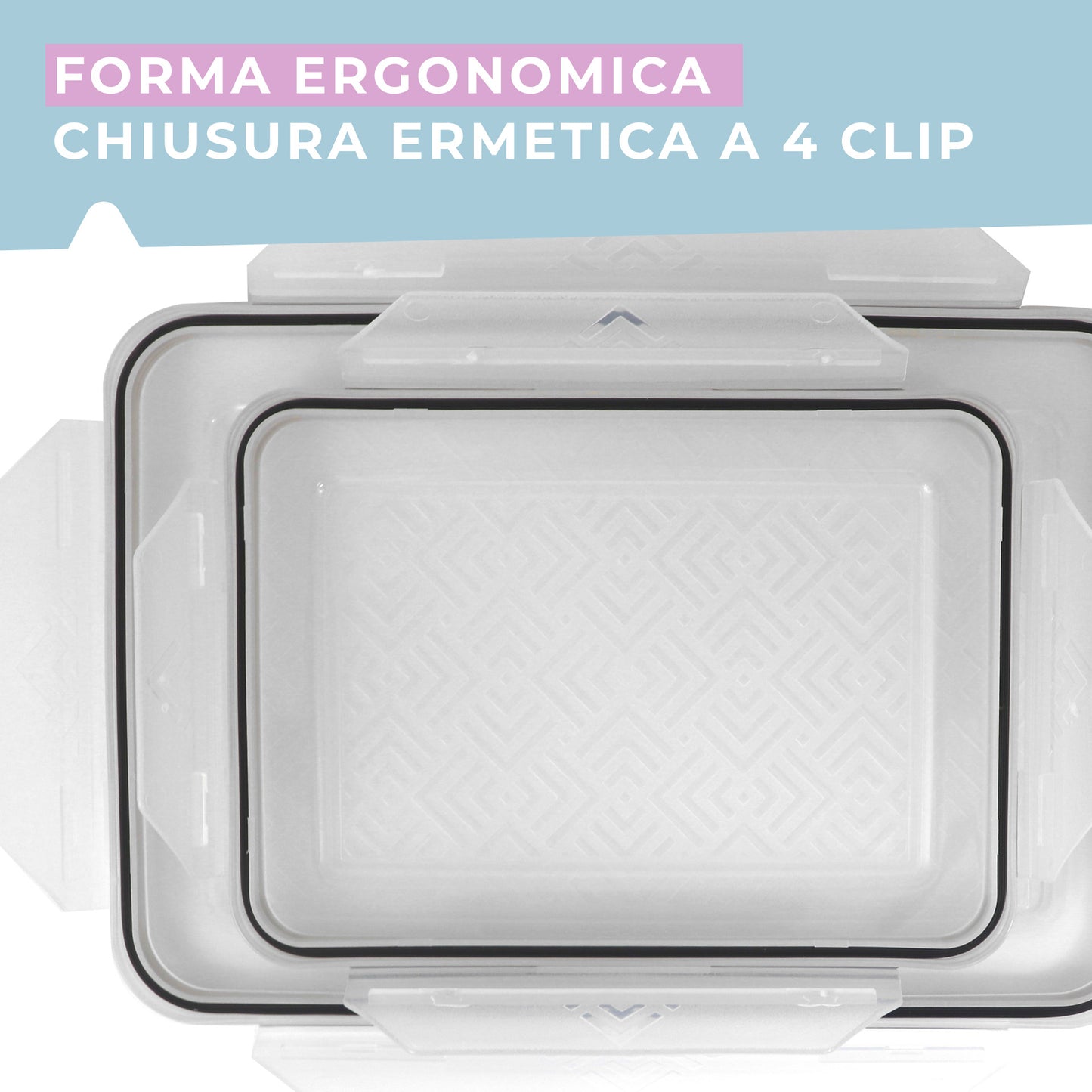 Contenitore ermetico, rettangolare, 3600ml, 24,5x16,5x9,5 cm