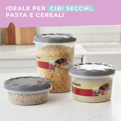 Contenitore con coperchio, tondo, 600ml, Ø11x8,5 cm