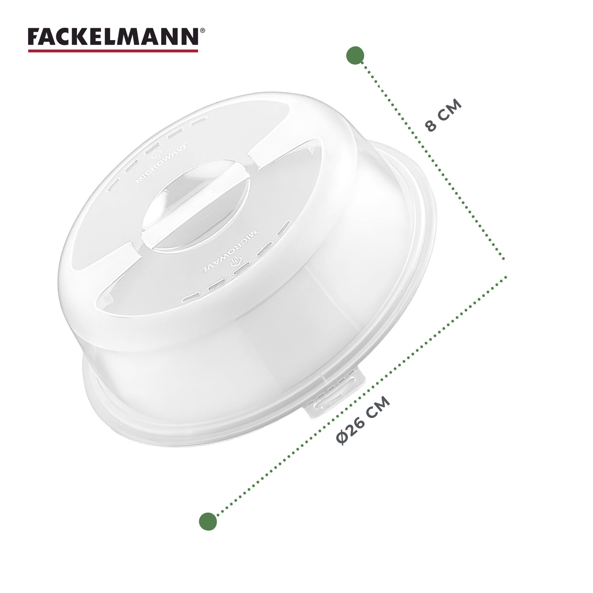 Coperchio per Microonde Ø26 cm in Plastica Trasparente, con fori per vapore