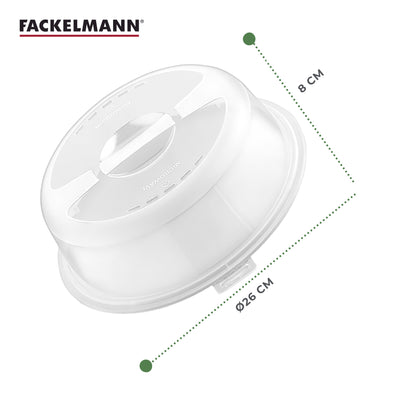 Coperchio per Microonde Ø26 cm in Plastica Trasparente, con fori per vapore