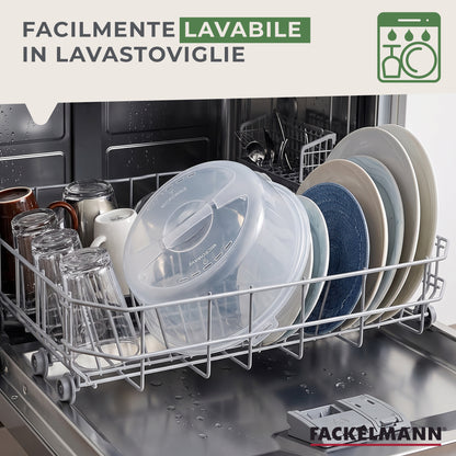 Coperchio per Microonde Ø26 cm in Plastica Trasparente, con fori per vapore